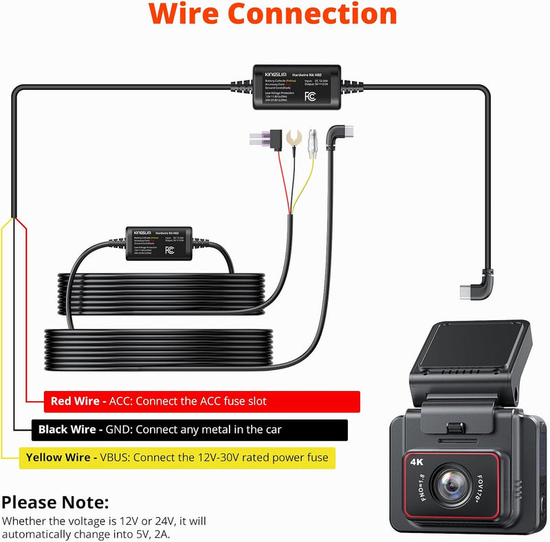Kingslim H02 Dash Cam Hardwire Kit