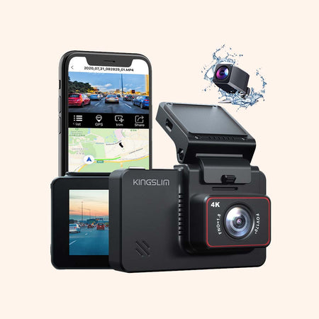 Kingslim D6 4K Triple Dashcam avec Wi-FI GPS, 2K+2K+1080P Dash Cam Avant  Arrière et Intérieur, 4K Frontale Caméra Embarquée Voiture, Vision Nocturne  IR, 24H Mode Parking, WDR G-Senseur, Max 256GB en destockage
