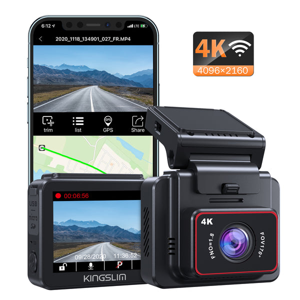 Kingslim D6 4K Triple Dashcam avec Wi-FI GPS, 2K+2K+1080P Dash Cam Avant  Arrière et Intérieur, 4K Frontale Caméra Embarquée Voiture, Vision Nocturne  IR, 24H Mode Parking, WDR G-Senseur, Max 256GB en destockage