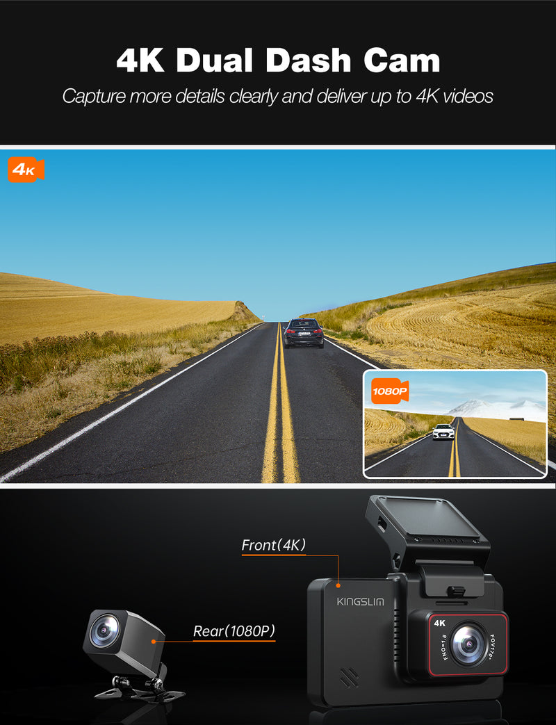 Kingslim D4 dash cam review: 4K front with backup assist, weak captures