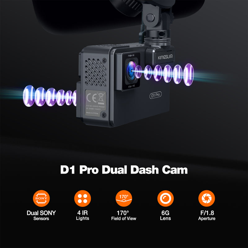 32G SD Card Included, Dash Cam Front and Rear 2.5K+1080P FHD WiFi